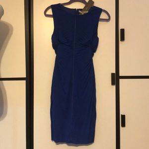 NWT Halston Heritage Sunburst Pleated Dress Blue MSRP $375